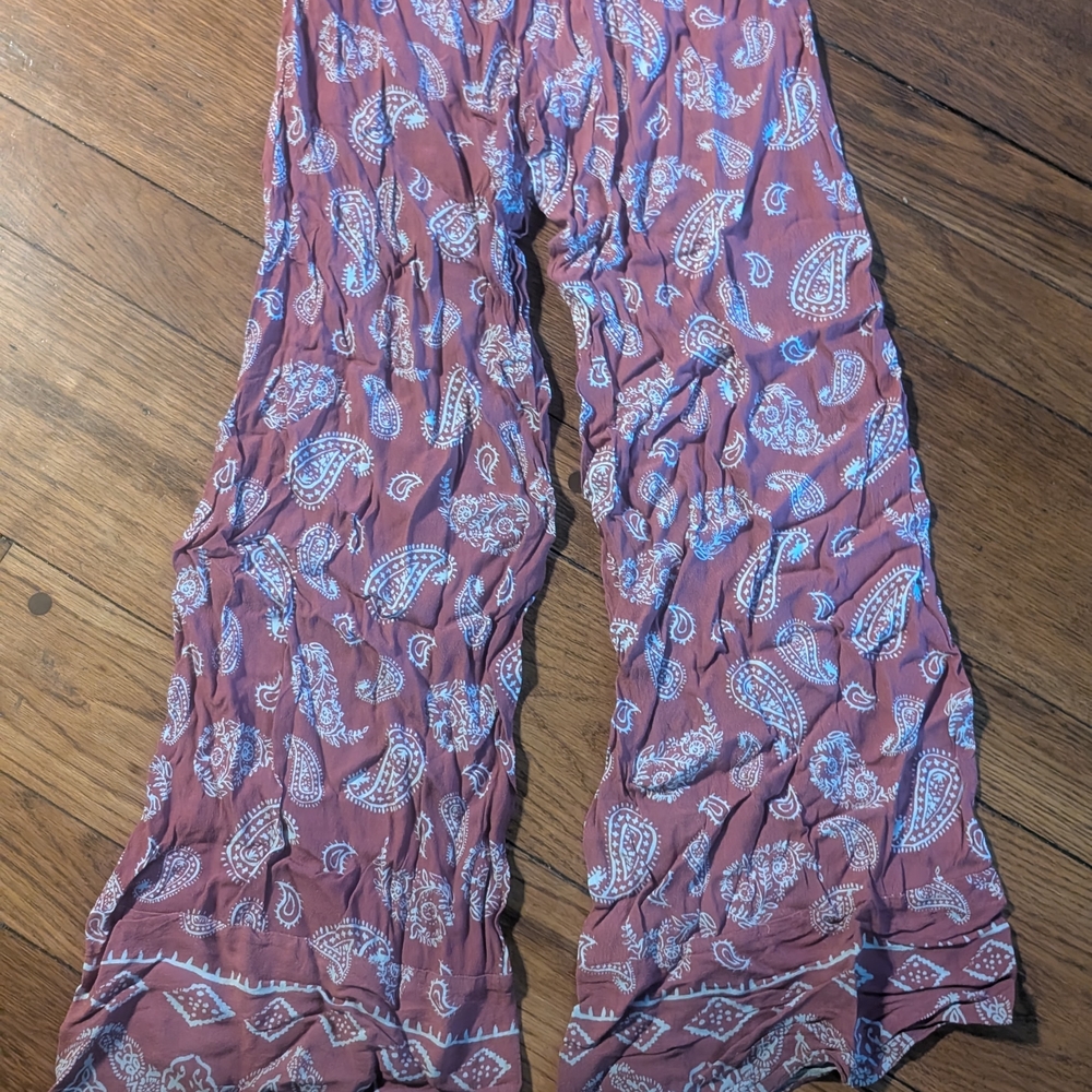 MAJORELLE Pink and White Patterned Pants
